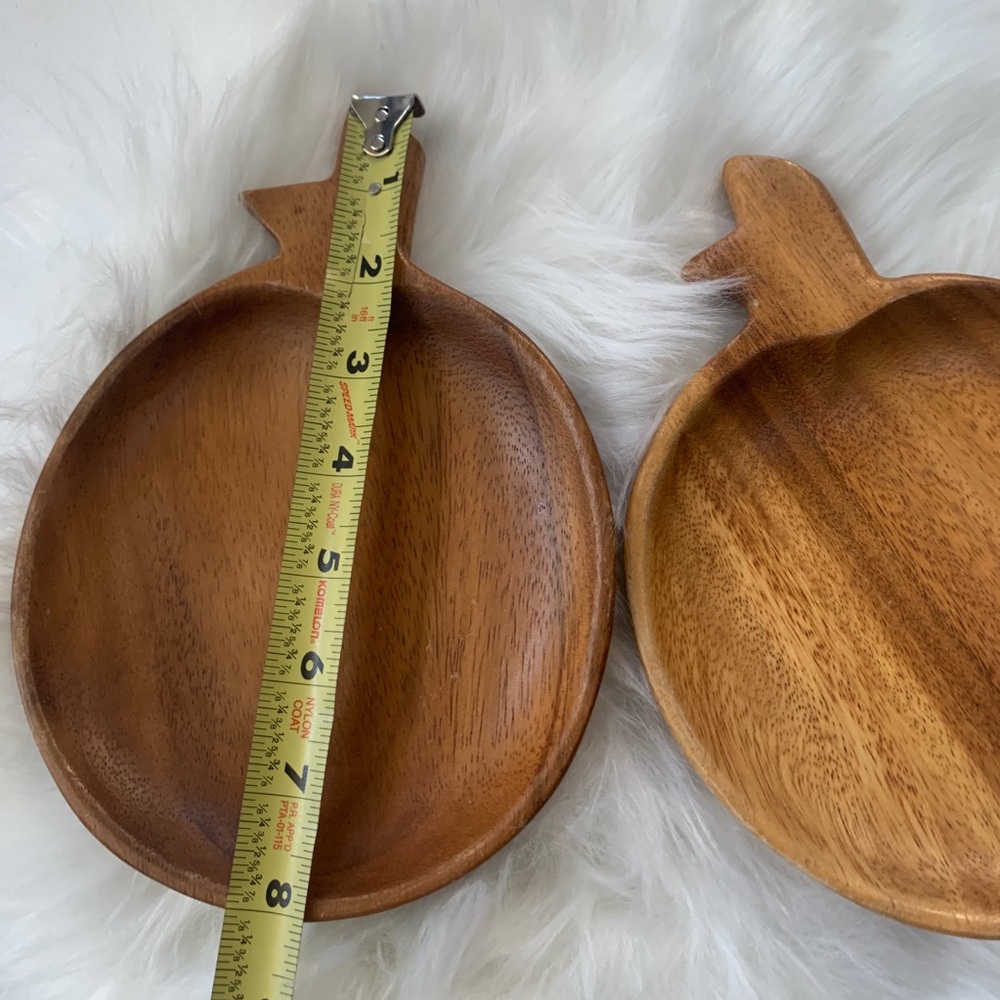 Apple Monkey Pod Wood Mid Century Modern Bowls - Picture 4 of 8